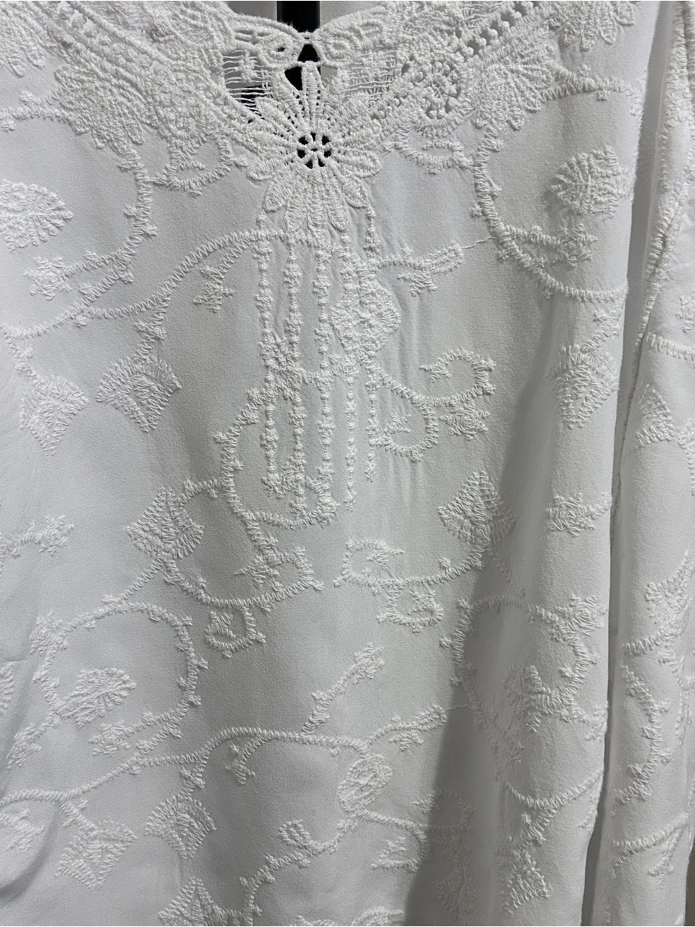 Democracy Boho White Embroidered Square-Neck Top - Picture 5 of 8
